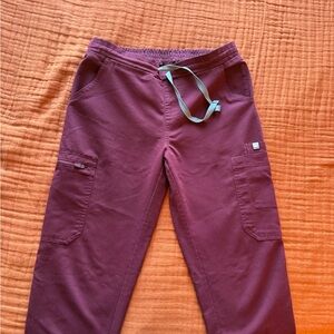 FIGS Yola Scrub Pants Maroon XS EUC